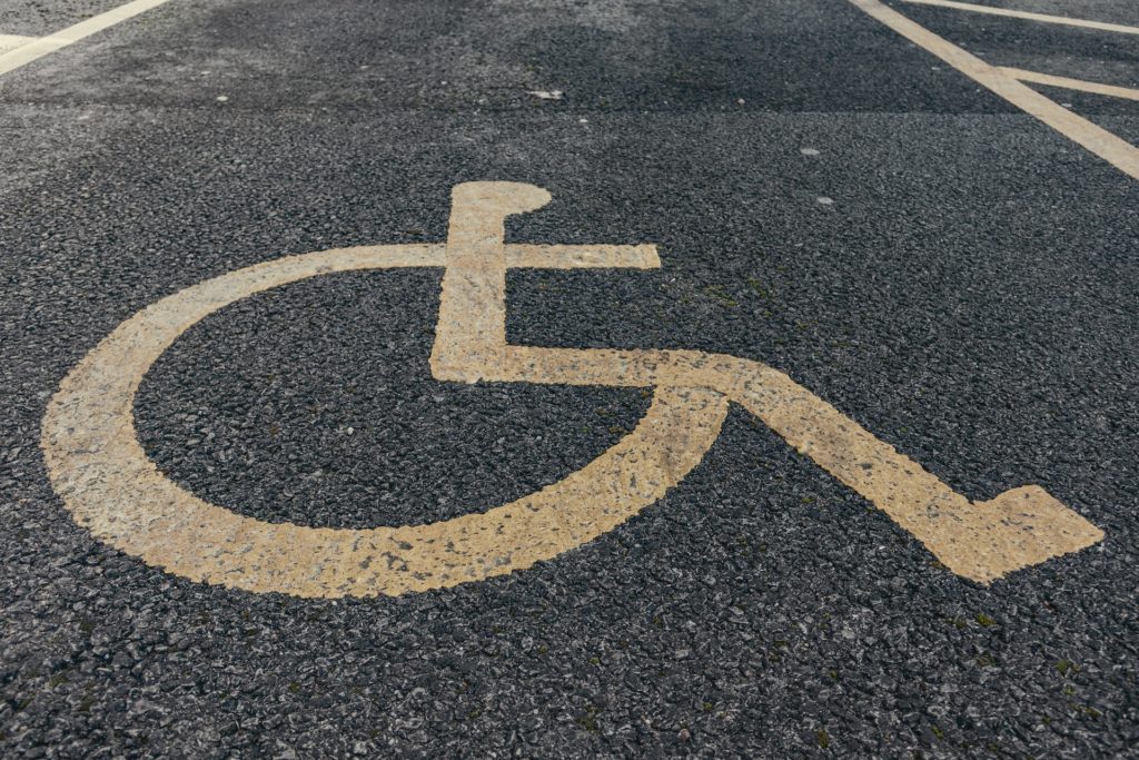 Properly marked parking space, one of the ways to make commercial buildings more accessible