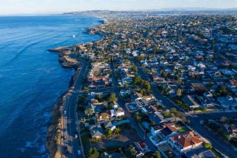 Aerial shot of San Diego